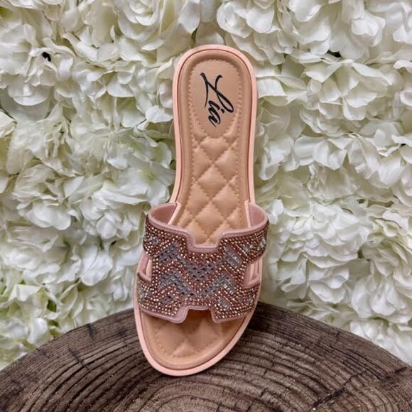 Beige Sandal with Gem Detailing - Picture 1 of 1